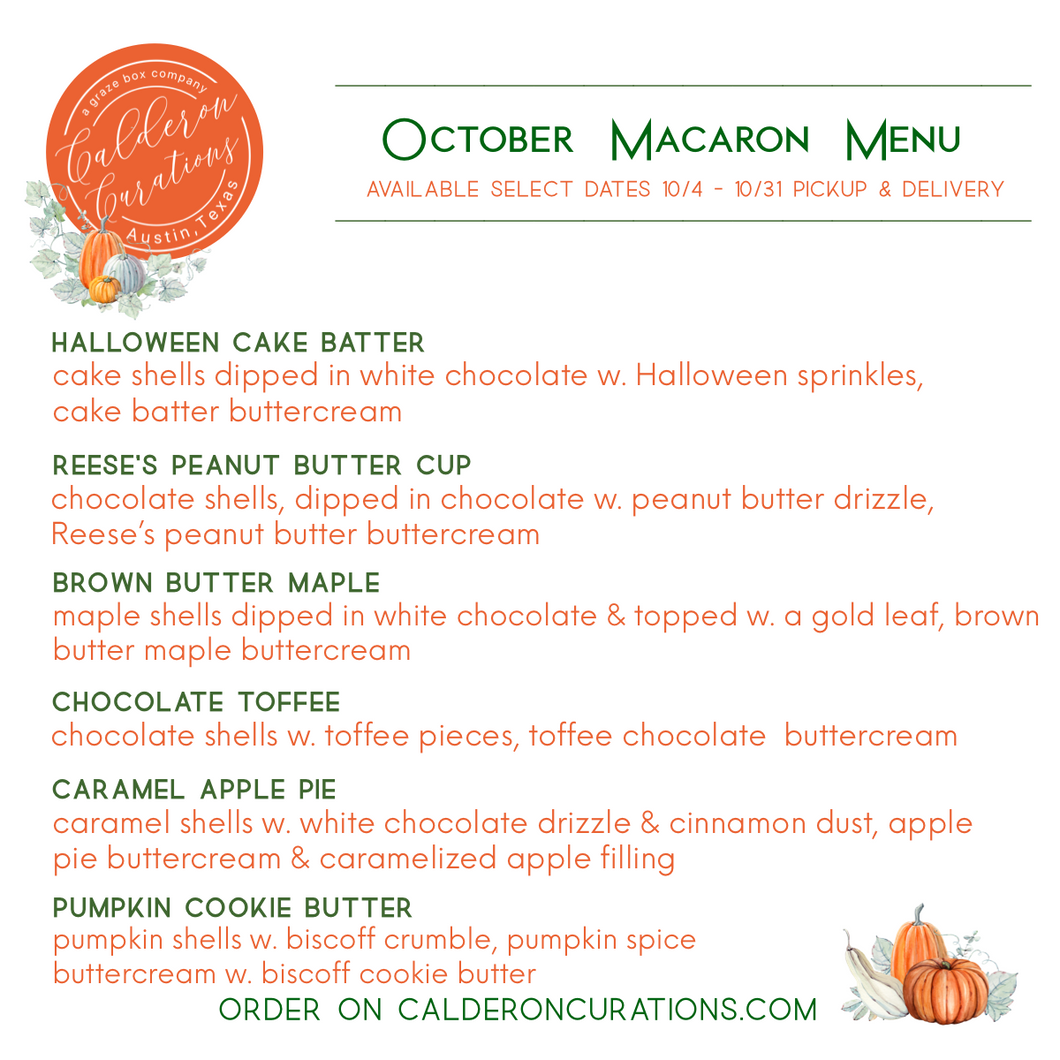 October Macaron Flavors