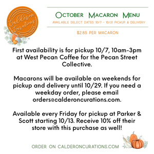 October Specialty Macaron Flavors