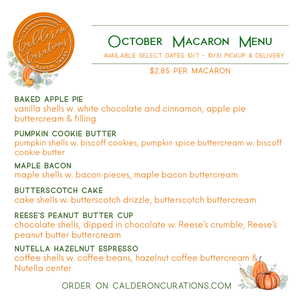 October Specialty Macaron Flavors